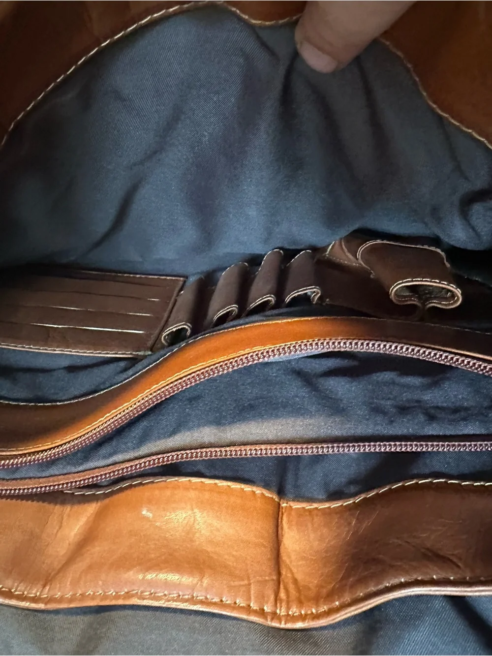 Leather Messenger Bag in Tan